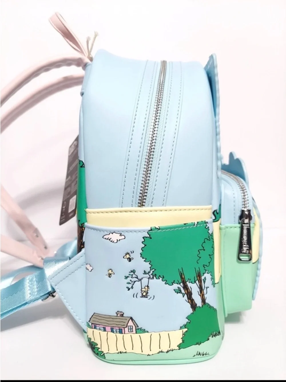 Loungefly Peanuts Mini Backpack - Pink, Light Blue & Mint - Picture 4 of 6